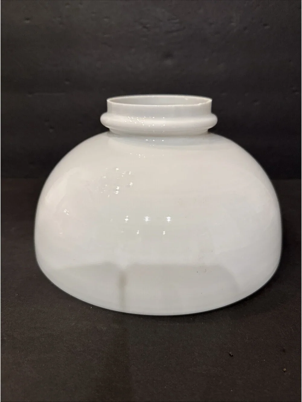 Antique White Opal Milk Glass Fitter Flat Top Rayo Lamp Shade 5.5” T 3.75 Fitter